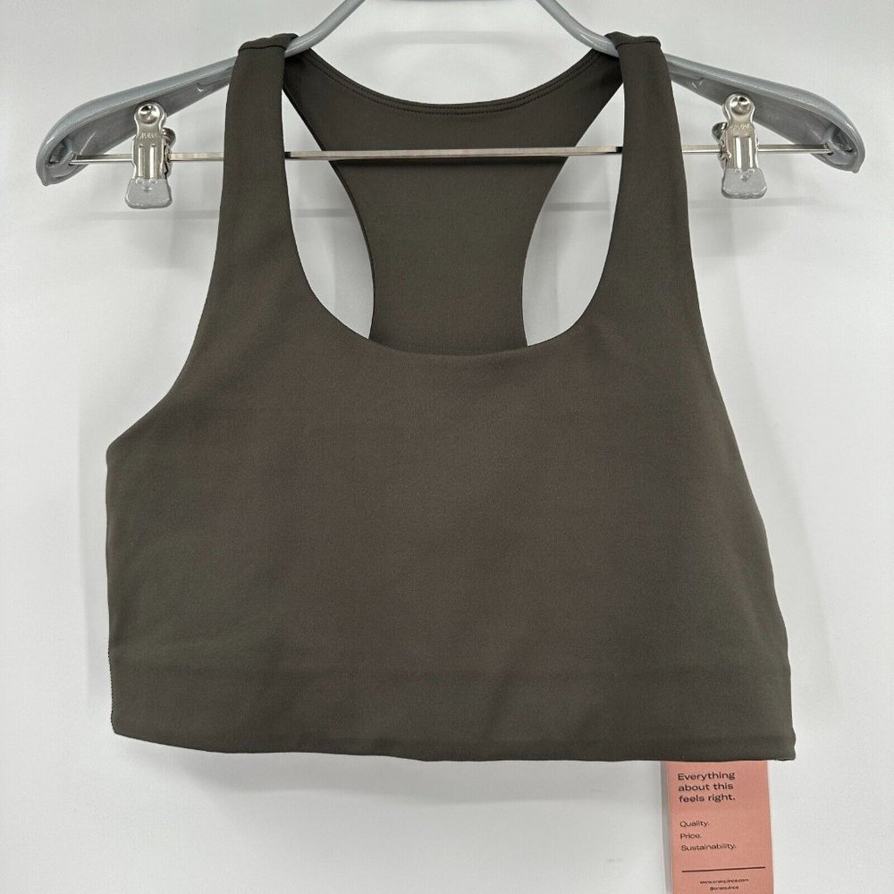 Quince Olive Green Ultra-Soft Performance Sports Bra sz XS Women's NWT Racerback